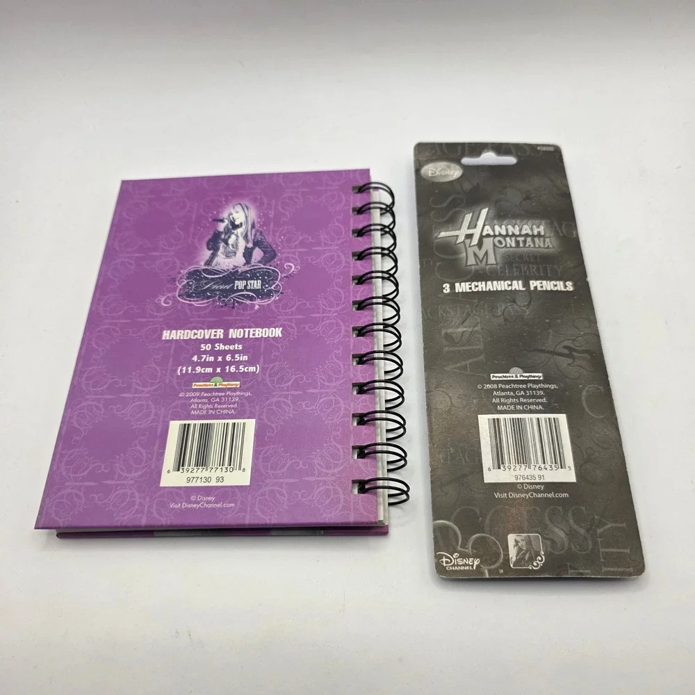 Disney Hannah Montana Secret Pop Star Notebook and Mechanical Pencils Set 2008